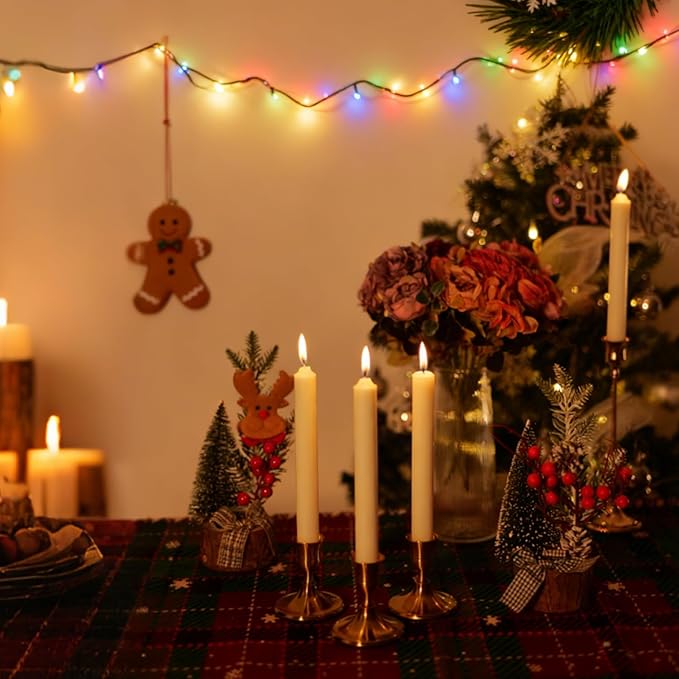 Candlestick Holders Taper Candle Holders, Gold Vintage Candle Stick Candle Holder for Pillar Candles Table Centerpiece, Wedding Reception, Festive Christmas Mantel Decor or Home Decor