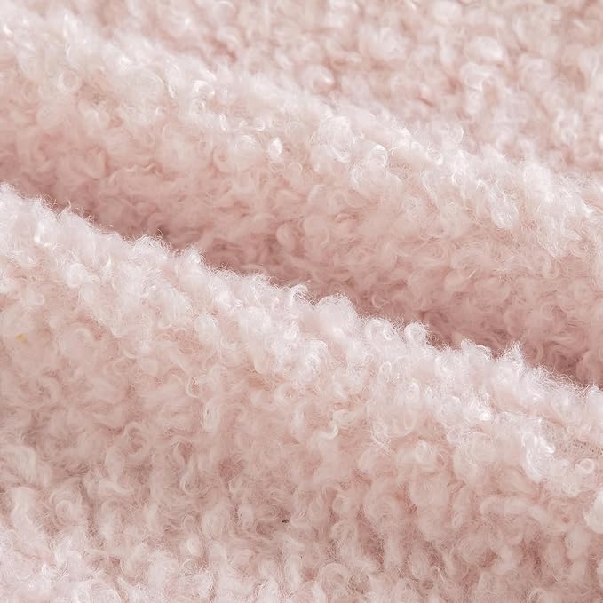 Yaertun Pack of 2 Faux Fur Throw Pillow Covers Decorative Sherpa Boucle Pillow Covers Fuzzy Soft Pillowcases Sheepskin Fleece Cushion Case for Couch Sofa Bed Living Room 16x16 Inch Pink