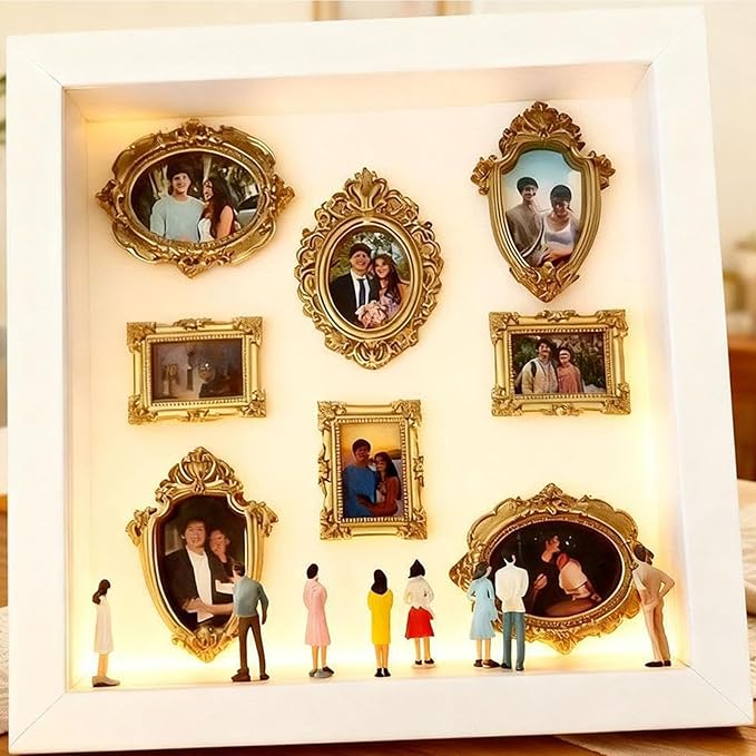DIY Mini Museum Silhouette Box Unique Memory Keepsake for Home Decor 2026 New Mini Museum Display (Brown)