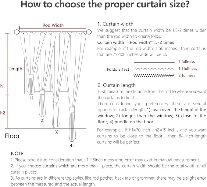 Joydeco Linen Curtains 96 Inch Length 2 Panel Sets,Light Filtering Curtains for Bedroom 52 Inch Wide Living Room Drapes with Back Tabs & Rod Pockets (W52 x L96 Inch, Loden)