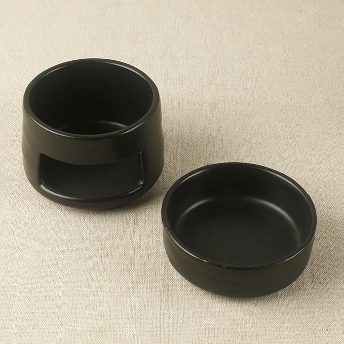 Ceramic Essential Oil Burner Tealight Candle Holder Decorative Aroma Diffuser Separable Brown