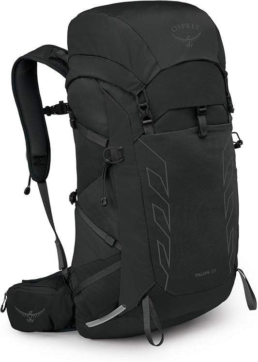 Osprey Talon 33L Men's Lightweight Hiking Backpack - Daypack for Travel & Camping, Black/Coal Grey