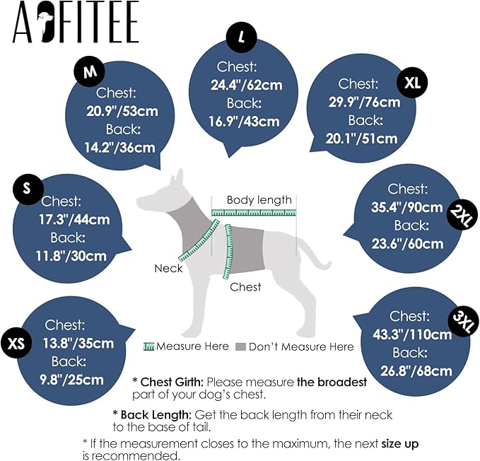 AOFITEE Dog Coat, Warm Dog Winter Coat with Harness Built in, Waterproof Pet Snow Jacket with Zipper on Back, Fleece Pet Sweater Outdoor Puffer Jacket Snowsuit for Extra Large Dogs, Blue XXL