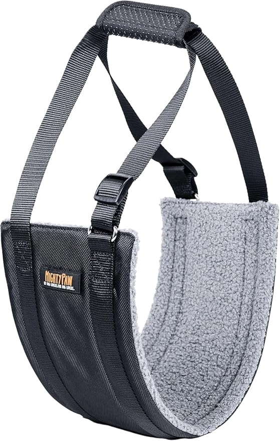 Mighty Paw Dog Lift Harness - 20-60 lbs Dog Hip and Hind Leg Support Sling - Comfortable Assistance for Elderly or Injured Pets with Hip and ACL Brace - Back Support Harness Carrying Sling - Medium