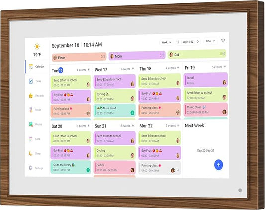 10.1 Inch Digital Calendar Chore Chart with Touchscreen - Full HD Interactive Display, Wall & Desk Mountable Family Planner, to-Do List & Meal Planner, Digital Picture Frame Gifts for Women Mom