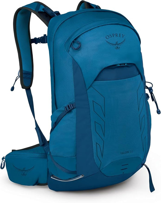Osprey Talon 22L Men's Lightweight Hiking Backpack - Small Daypack for Travel & Camping, Scoria Blue/Night Shift