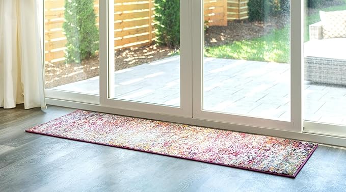 Rugs.com Arlington Collection Rug – 5 Ft Runner Multi Medium-Pile Rug Perfect for Hallways, Entryways