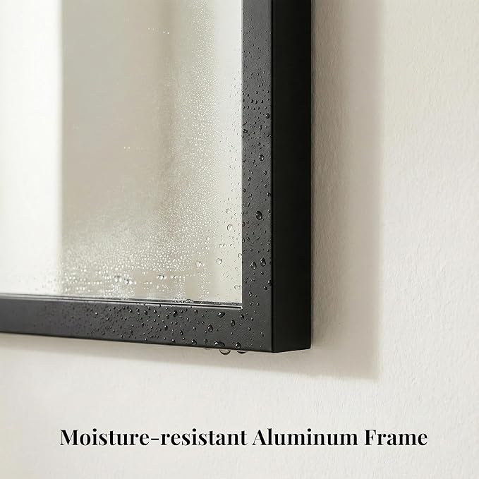 36''x36'' Large Black Square Mirror, Matte Metal Framed Bathroom Vanity Mirror, Oversized Wall Mirror for Entryway, Industrial Decor, Flush Mount