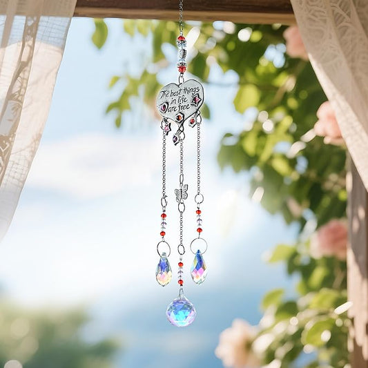 H&D HYALINE & DORA Garden Suncatchers Heart Shaped Crystal Suncatchers for Window Rainbow Maker Hanging Ornament Gift