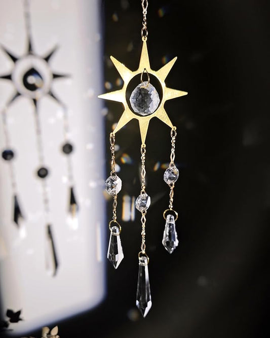 Prism Sun Catchers Hanging Indoor Window Crystal Rainbow Maker Celestial Suncatchers Sparkling