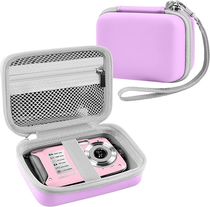 Leayjeen Underwater Camera Case Compatible with YISENCE/Trsunow/HICSHON/Yifecial/QUNVAL 11FT Waterproof Camera，Selfie Underwater Camera, Waterproof Floatable Digital Camera- Purple(Case)