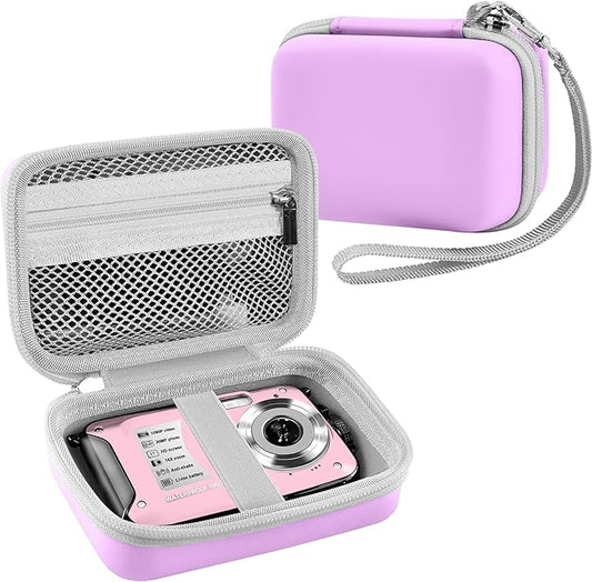 Leayjeen Underwater Camera Case Compatible with YISENCE/Trsunow/HICSHON/Yifecial/QUNVAL 11FT Waterproof Camera，Selfie Underwater Camera, Waterproof Floatable Digital Camera- Purple(Case)