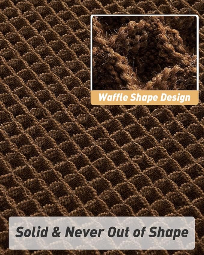 AMOAMI Upgraded Waffle Bath Mat, Super Absorbent Non Slip Bath Mats for Bathroom Floor, Machine Washable Bathroom Rugs with Tassels, Rubber Backed Bathroom Mats, Ultra Soft, 20" x 32",Terracotta