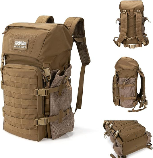EXCELLENT ELITE SPANKER 40L Camping Hiking Backpack for Men and Women Tactical Military Backpack Large Rucksack Assault Pack Bag for Outdoor Camping, Hiking,Travel Backpacking(Coyote Brown)