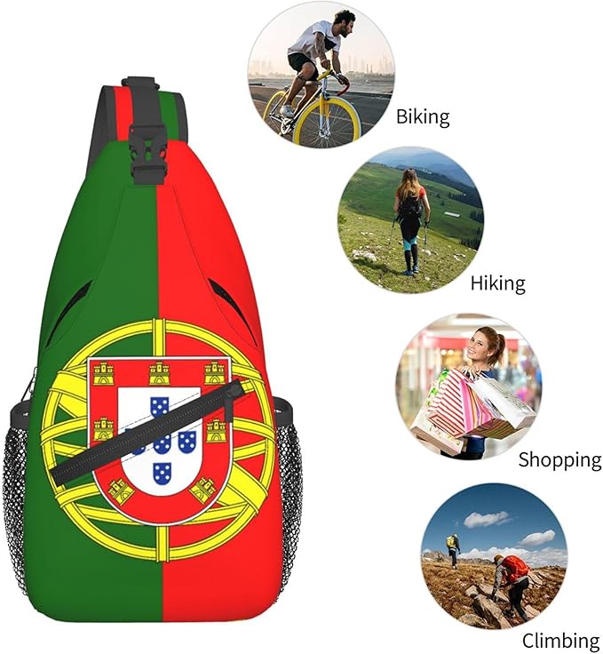 GJXFLSY Portugal Flag Sling Backpack Crossbody Bag Casual Chest Bags Travel Hiking Daypack Shoulder Bag for Women Men