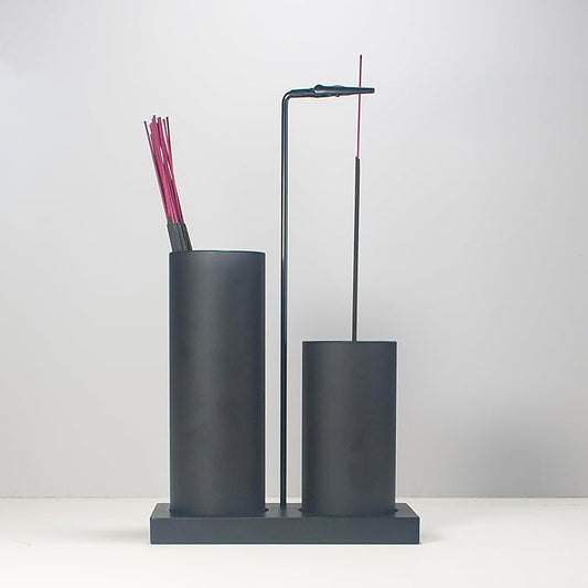 2 in 1 Incense Burner Holder for Sticks,Glass Incense Holder with Storage,Upside Down Incense Holder for Sticks with Glass Ash Catcher for Meditation Yoga Spa Room Home Decor[Full Black]