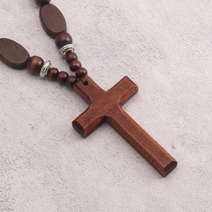 Leather Necklace for Women Boho Choker Necklace Long Cord Leather Pendant Bohemian Neckalce Vintage Alloy Pendant Leather Rope Necklace Wooden Necklaces for Women