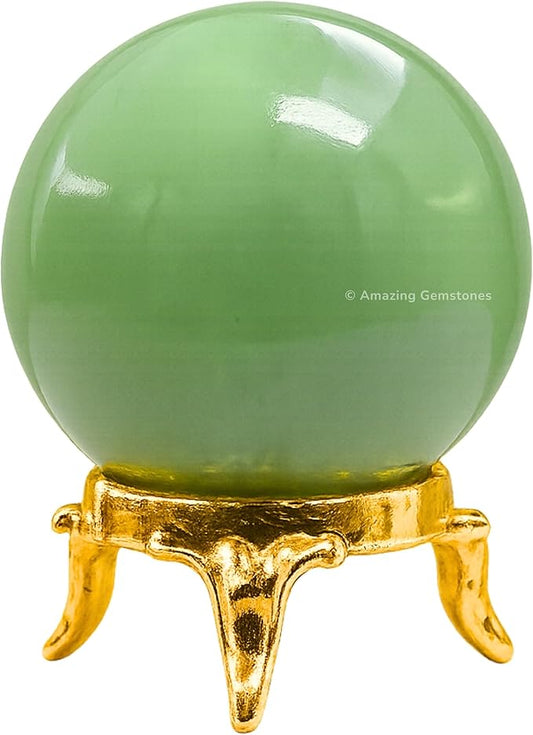 Amazing Gemstone Green Aventurine Crystal Ball with Stand - 1.5 Inches Crystal Sphere Meditation Balls for Witchcraft and Decorative Balls