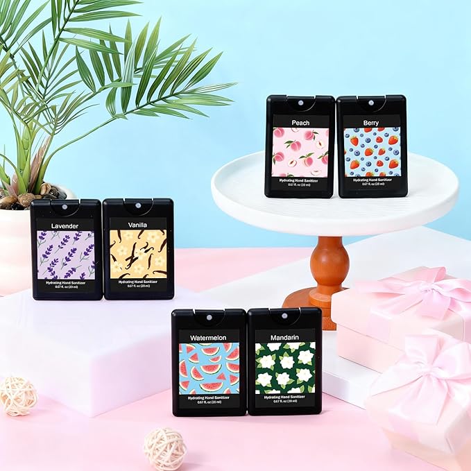 6 Pack Hand Sanitizer Spray Travel Size Scented Hand Sanitizer Spray Mini Hydrating Pocket Gifts for Spring Holiday Party Favor Coworker Staff Teacher