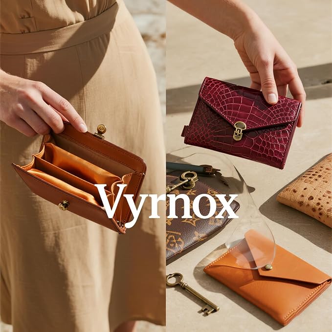 Vyrnox Genuine Leather Women's Long Vintage Zipper Money Clip Clutch Bag with RFID Blocking Coin Purse for Women Including Gift Box (Pink)