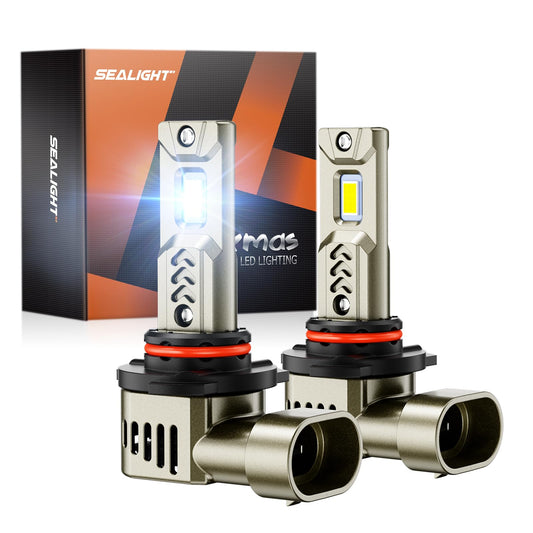 SEALIGHT 9005/HB3 LED Bulbs, 68000LM Super Bright, 6500K Cool White, Aluminum, L2S 9005, Pack of 2