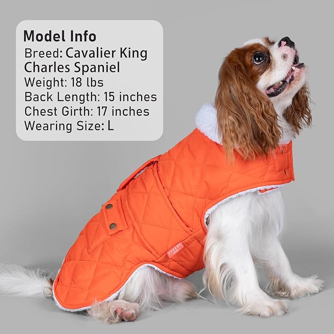 KYEESE Dog Coat Waterproof Dogs Jacket with Fleece Lined Thick Pets Clothes with Pocket Warm Pet Winter Puffer Coat with Leash Hole Soft Pet Sweater for Cold Weather Windproof Dog Coats for Small Dogs