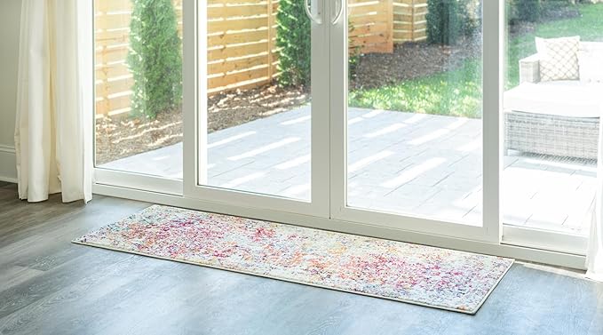 Rugs.com Arlington Collection Rug – 11 Ft Runner Light Multi Medium-Pile Rug Perfect for Hallways, Entryways