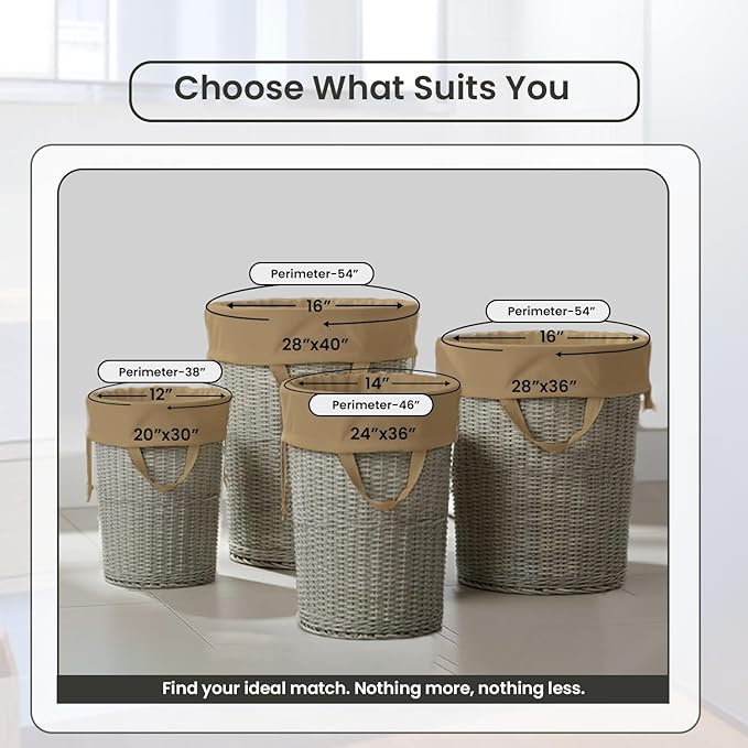 LFH Home Large Premium Cotton Canvas Laundry Bag with Drawstring and Handles Heavy Duty, Multi-Use, and Washable for Home, Travel, College or Storage 24x36 (Pack of 4)-Beige