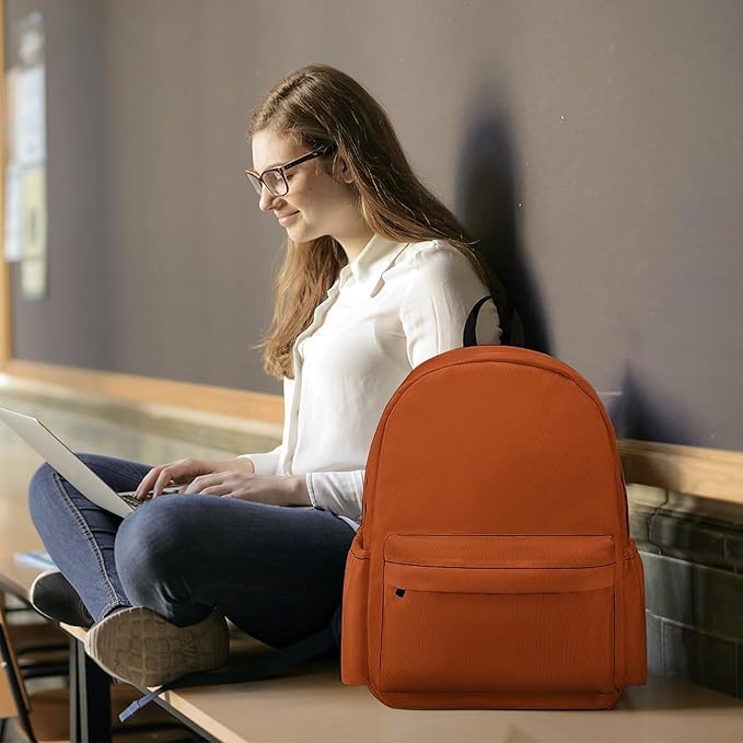 Rust Backpack Adult Travel Daybag for Women Men College Backpack for Vacation Hiking Camping Bag