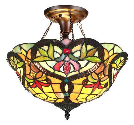 Chloe Bertram Semi Flush Ceiling Light, Glass, Multicolor, One Size, Model CH33389VR16-UF2