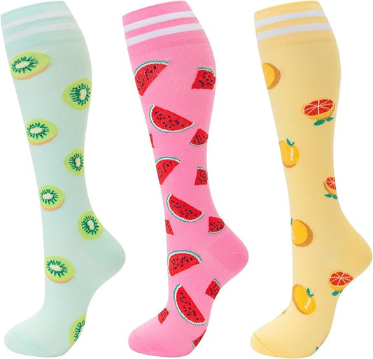 fenglaoda Compression Socks for Women Men 3 Pairs Graduated Compression Support Circulation Socks for Nurses