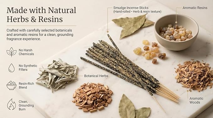 Satya Smudge Incense Stick – Hand-Rolled Indian Masala Incense for Meditation,Nag Champa, Superhit, Sandalwood, Dragon Blood, White Sage, Palo Santo (Smudge Mix)