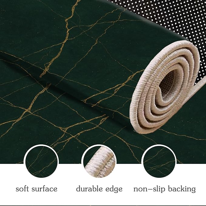 Luxury Marble Rug - 2x3 Rug, Abstract Marble Bath Rugs, Modern Art Doormat, Washable & Non Slip Small Rugs Home Decor