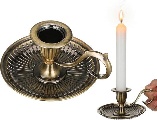 BESPORTBLE Vintage Taper Candle Holders with Handle: 1Pcs Retro Candlestick Holders Vintage for Easter Table - Antique Decor for Kitchen and Entryway Decor - Home Décor Accents Candle Sticks