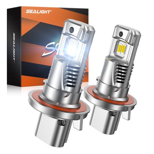SEALIGHT H13/9008 LED Head Light Bulb, 800% Brighter, 6500K Cool White, Aluminum, Pack of 2