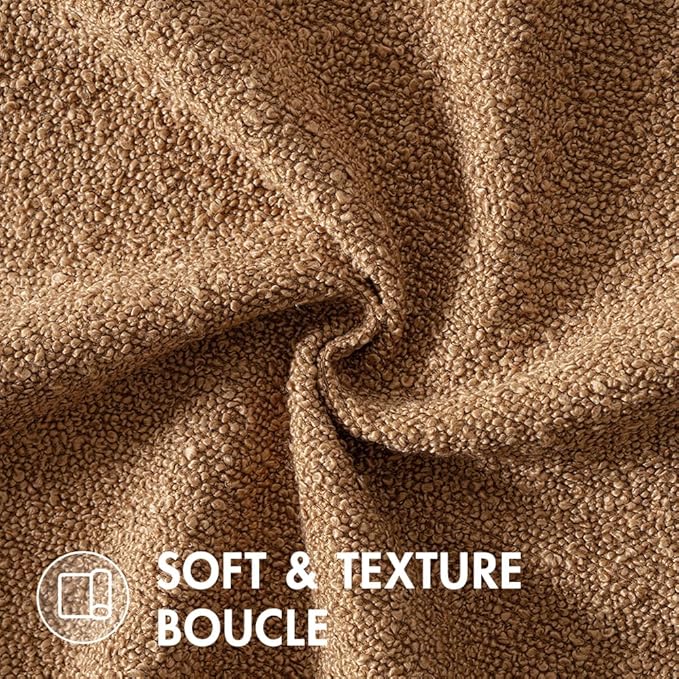 MIULEE 12x20 Inch Decorative Lumbar Throw Pillows for Bed Set of 2 Textured Boucle Neutral Winter Throw Pillow Covers Brown Accent Solid Vintage Pillowcases Sofa Livingroom Home Decor