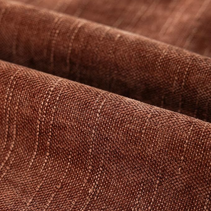 Foindtower Pack of 2 Textured Chenille Throw Decorative Pillow Covers Square Accent Solid Cushion Cover Neutral Farmhouse Lumbar Pillow Case for Couch Sofa Bedroom Living Room 12x24 Inch,Red Taupe