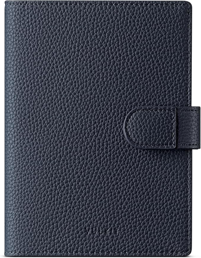 VULKIT Leather Passport Wallet for 2 Passports Slim Double Passport Holder RFID Blocking Passport Travel Wallet with ID Window for Women