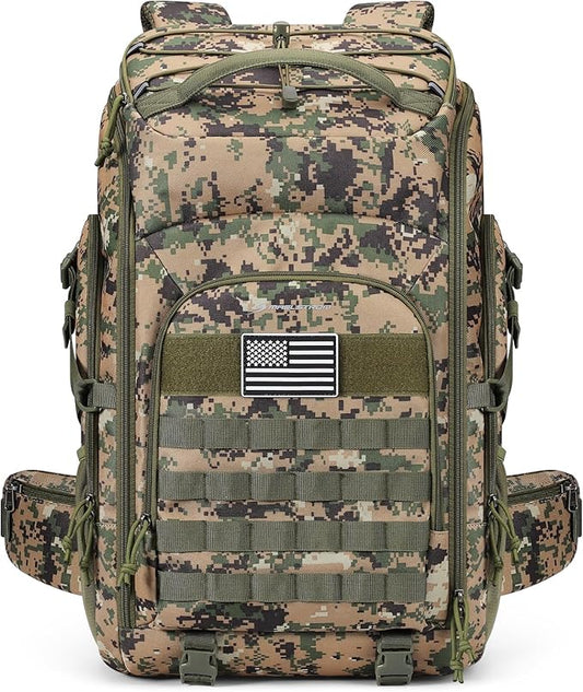 Maelstrom Tactical Backpack for Men, Water Resistant 40L Military Backpack, for Hiking, Camping, Gym with Molle System (Camouflage Green)