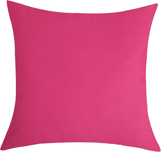 TangDepot Handmade Decorative Solid 100% Cotton Canvas Throw Pillow Covers/Pillow Shams, (22" x22" , Hot Pink, 1 Count (Pack of 1))
