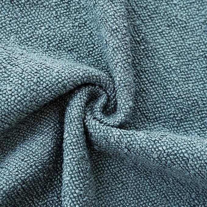 Foindtower Decorative Textured Boucle Throw Pillow Covers Accent Solid Pillow Cases Neutral Soft Cozy Couch Cushion Case for Chair Sofa Bedroom Living Room Home Decor 20x20 Inch,1PC,Misty Blue