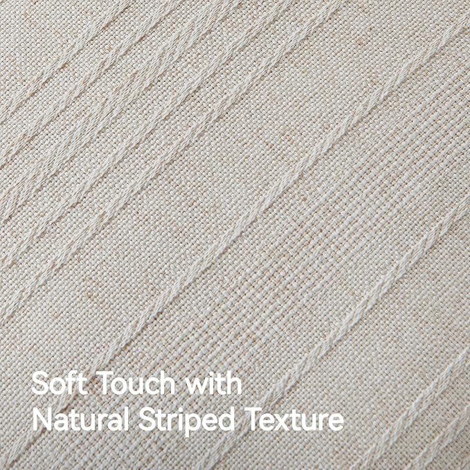 a moment Linen Pillow Covers Set of 2,Boho Farmhouse Throw Pillowcases Neutral Textured Decorative Covers for Couch Sofa Bed,Soft Linen Blend Accent Case Cushion Living Room Home Decor 18"x18"Ivory