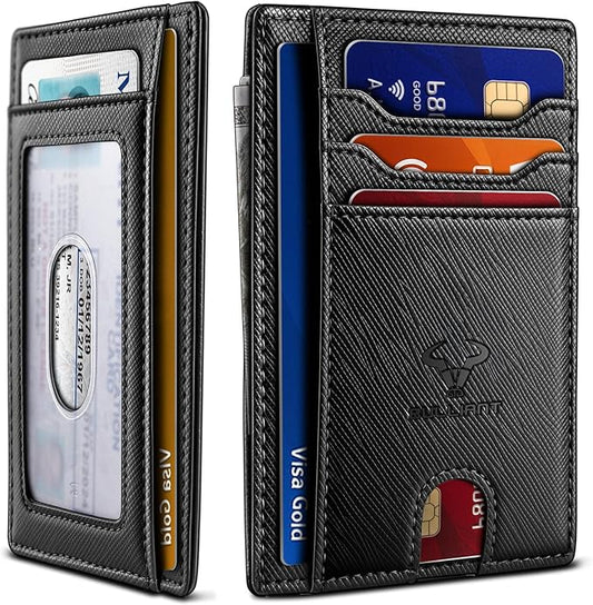 BULLIANT Slim Wallet, Skinny Minimal Thin Front Pocket Wallet Card Holder For Men 7Cards 3.15"x4.5",Gift-Boxed