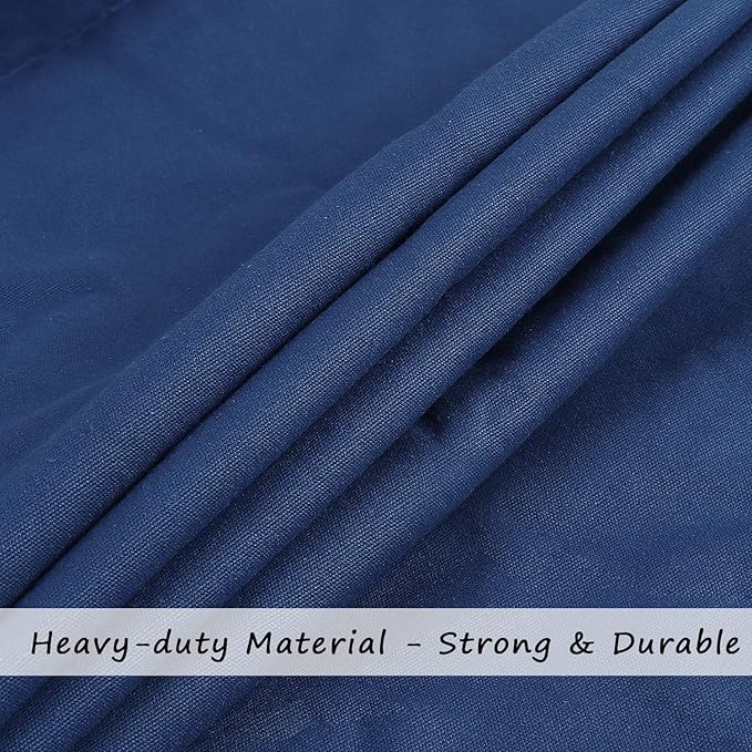 Cotton Canvas Laundry Bag with Handles & Drawstring Straps, Heavy Duty Extra Large Laundry Bags for Laundromat and Household, 25.5x34 Inch, Navy Blue