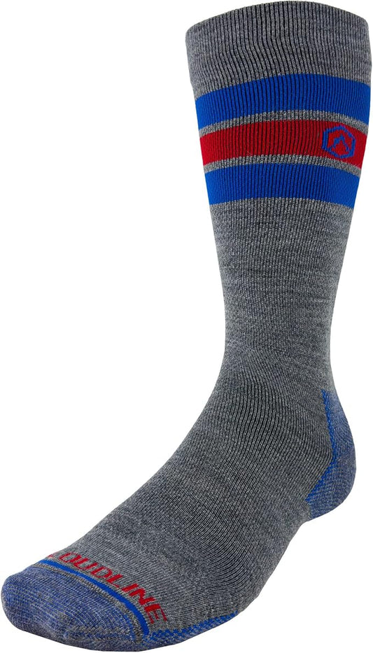 CloudLine - Merino Wool Graduated Compression Socks for Men and Women - Ultralight, Moisture Wicking, Made in USA - 1 Pair