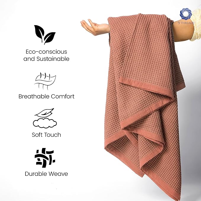 100% Long Staple Cotton Waffle Multipurpose Blanket | Soft & Breathable, Lightweight All-Season Throw for Bed/Couch/Sofa | Machine Washable | (Waffle-Coffee, Twin)
