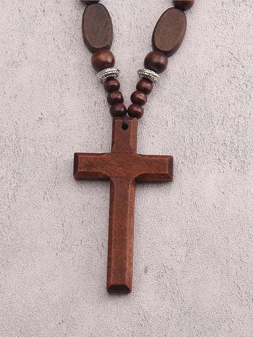 Leather Necklace for Women Boho Choker Necklace Long Cord Leather Pendant Bohemian Neckalce Vintage Alloy Pendant Leather Rope Necklace Wooden Necklaces for Women