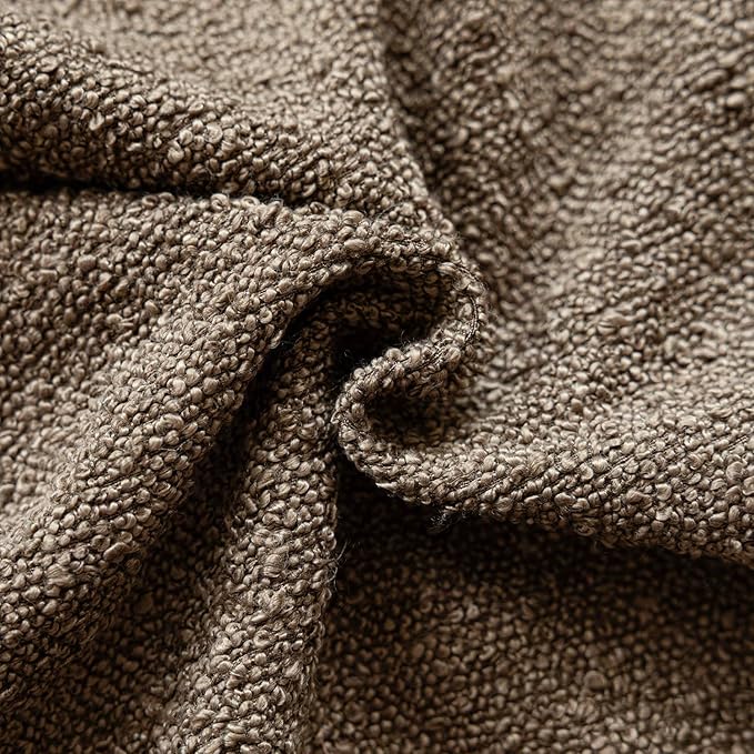 Foindtower Decorative Textured Boucle Throw Pillow Covers Accent Solid Pillow Cases Neutral Soft Cozy Couch Cushion Case for Chair Sofa Bedroom Living Room Home Decor 18x18 Inch,1PC,Light Brown