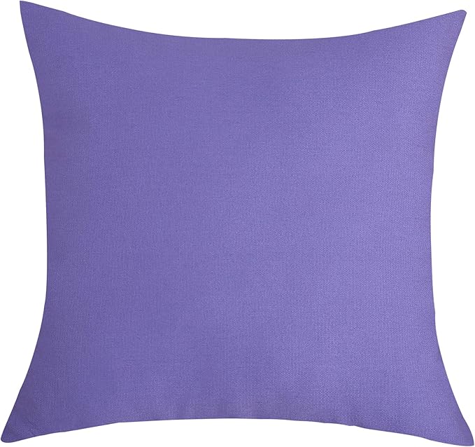 TangDepot Handmade Decorative Solid 100% Cotton Canvas Throw Pillow Covers /Pillow Shams, (18" x18" , Violet, 1 Count (Pack of 1))