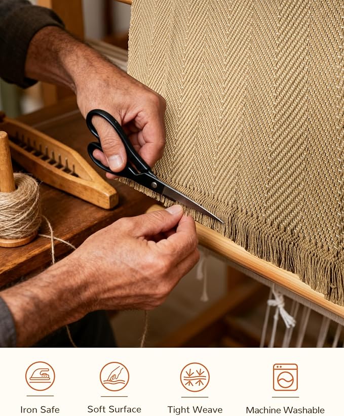 BESTSWEETIE 9x12 Washable Rug Hand-Woven Low Pile Soft Modern Farmhouse Bohemian Decor Reversible Braided Rugs with Tassels Throw Carpet for Living Room Bedroom Entryway Bathroom, Natural Jute